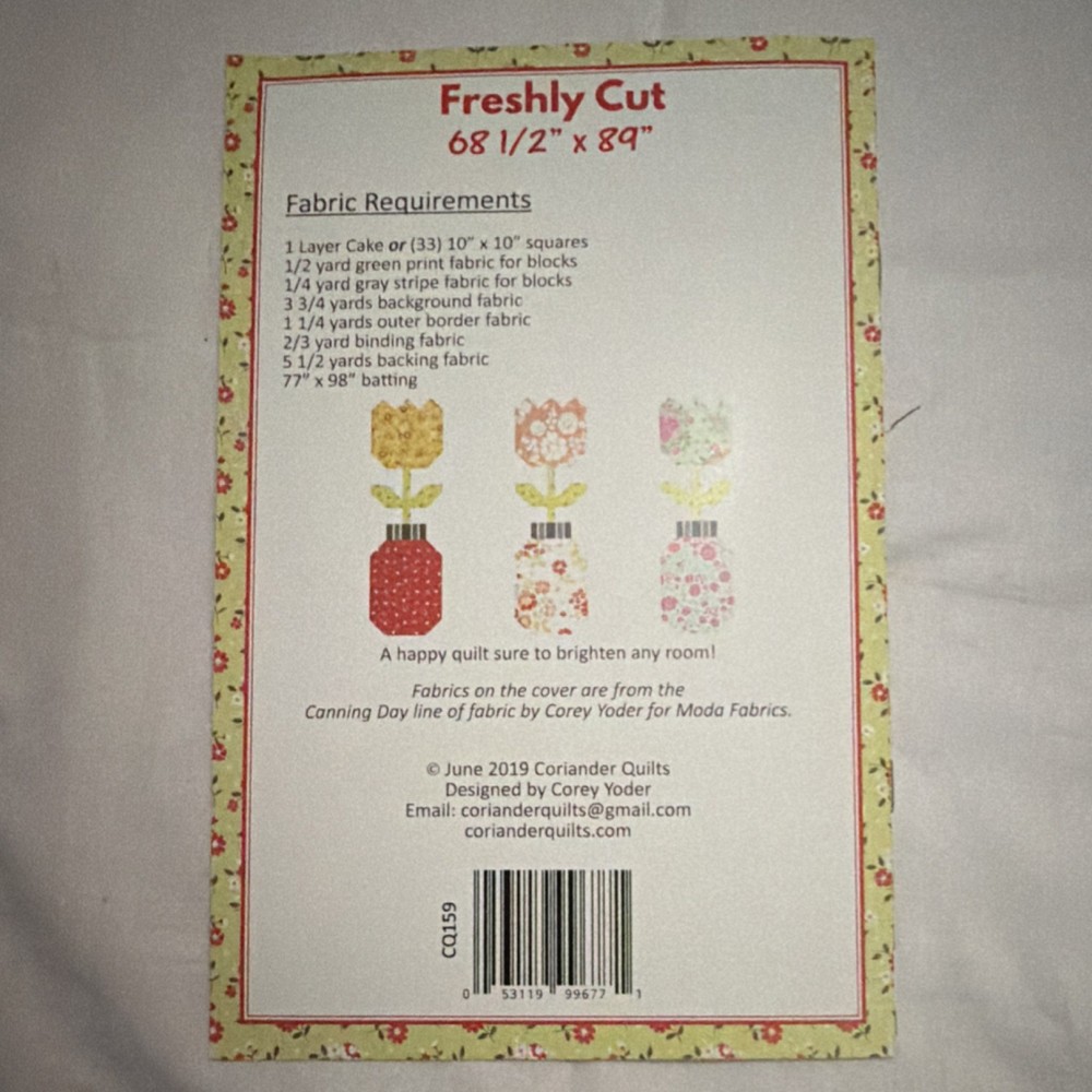 Coriander Quilts Freshly Cut CQ159 Pieced Quilt Pattern by Corey Yoder