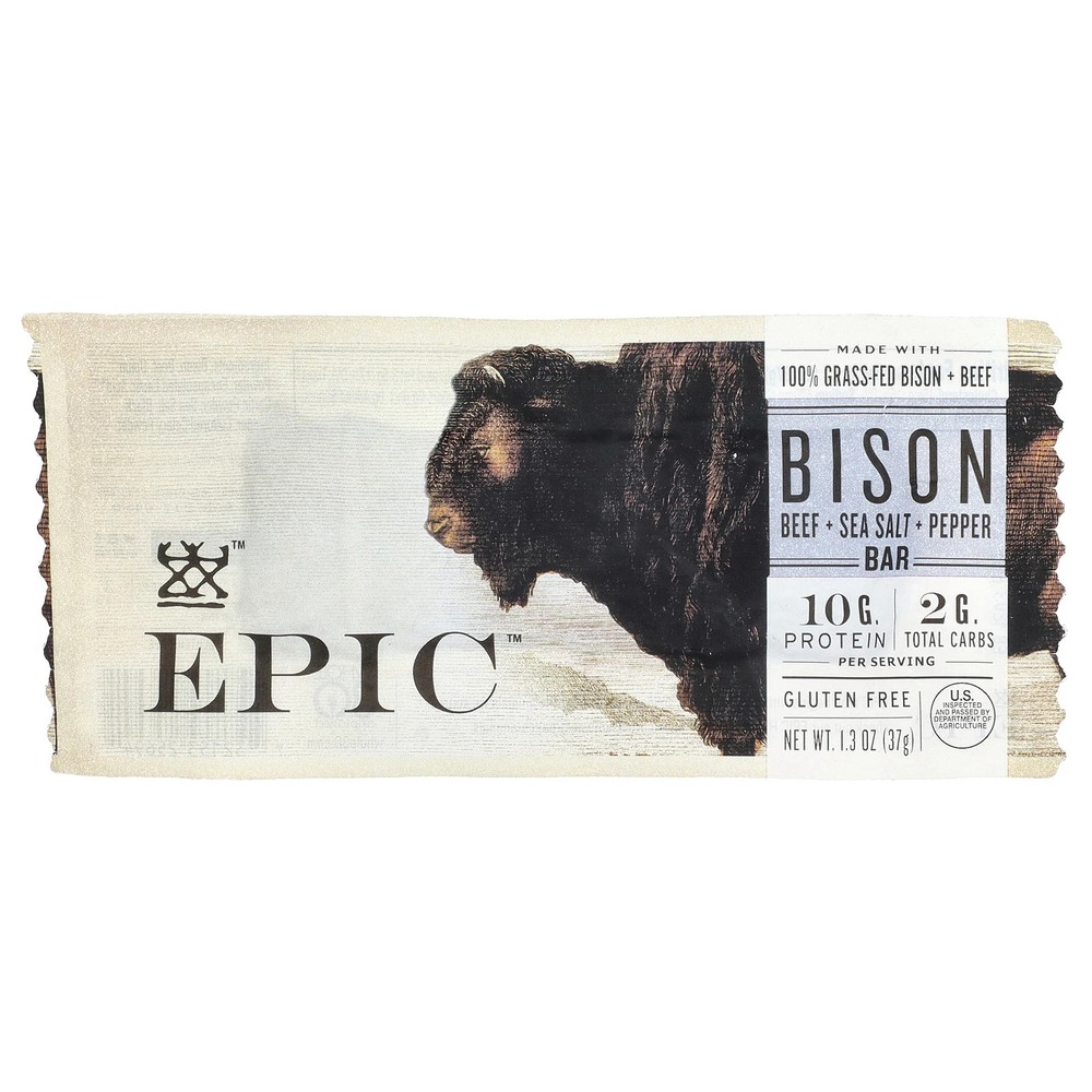 Bison Bar, Beef + Salt + Pepper, 1.3 oz (37 g)