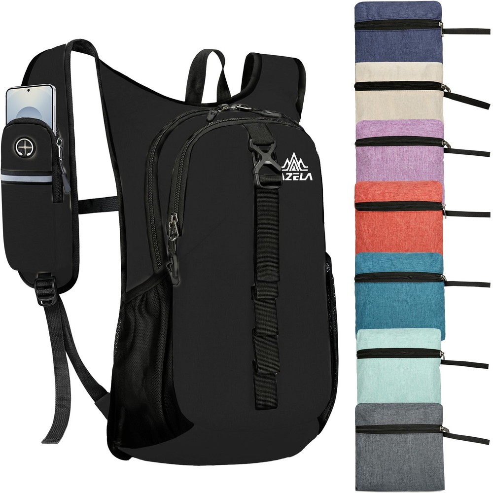 15L Small Hiking Backpack Foldable Packable Travel Backpack with Phone Pocket...