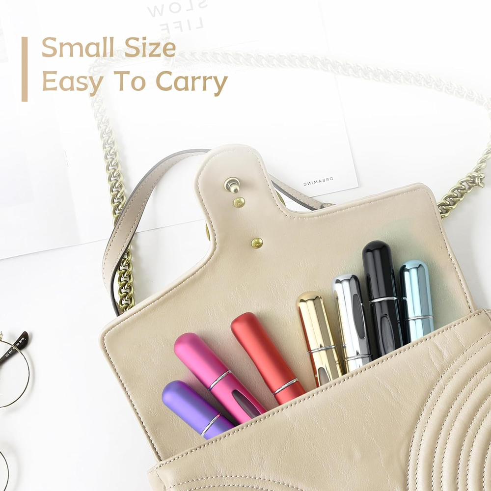 8 Pcs of 5Ml Portable Mini Refillable Perfume Atomizer Bottle Refillable