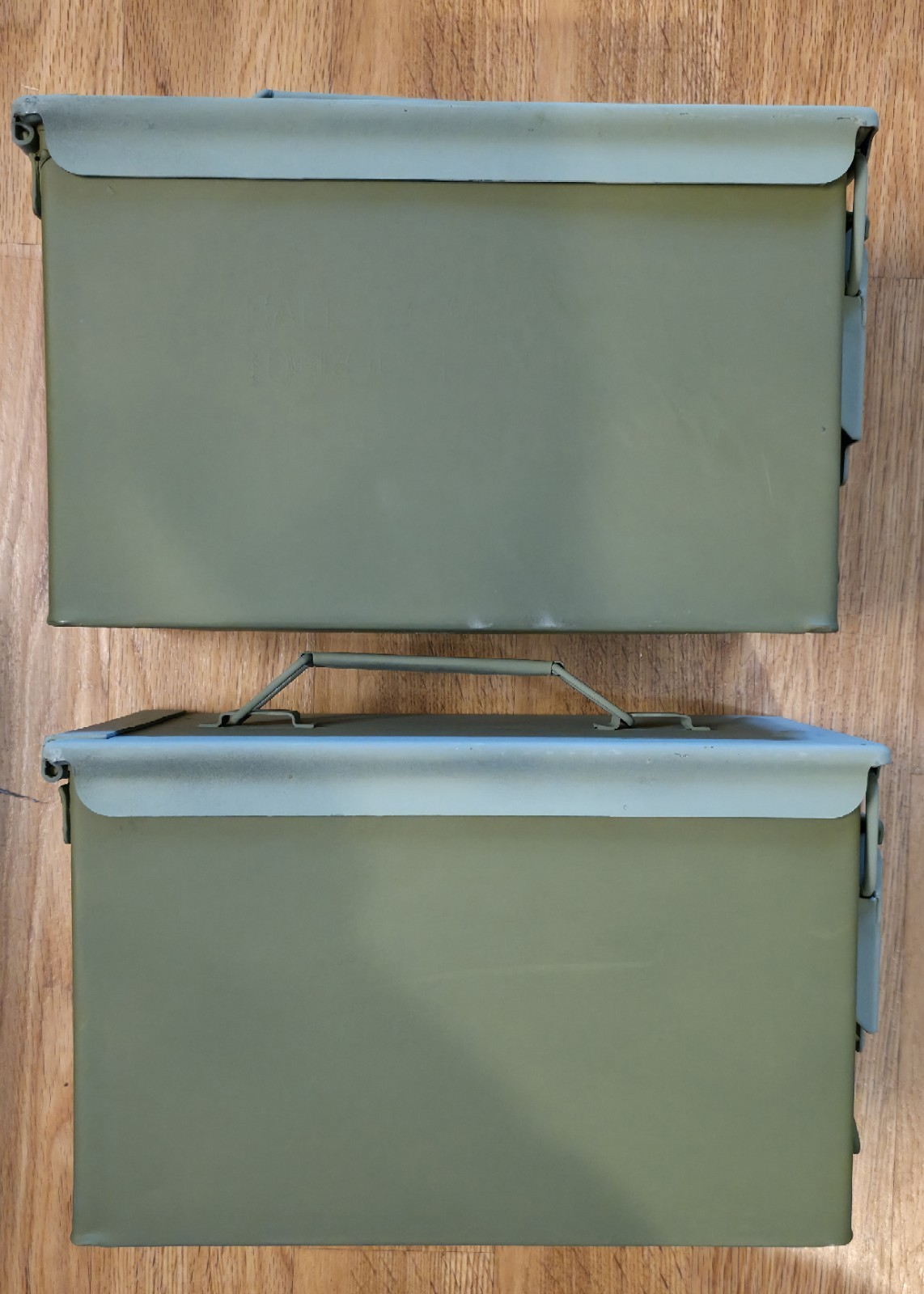 Two Original .50 CALIBER 5.56mm Military AMMO CAN 50CAL METAL AMMO CAN BOX M2A1