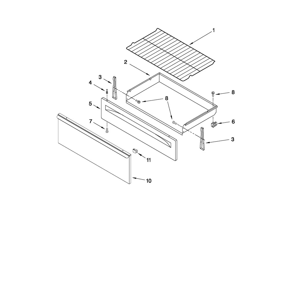 Whirlpool Range : Storage Drawer Front Panel : Stainless (WPW10282465) {P8790}