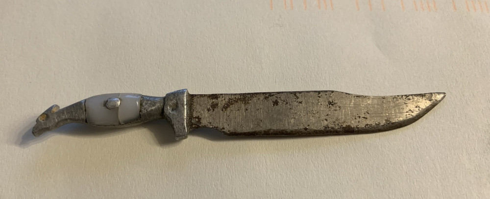 VINTAGE MEXICAN MINIATURE BOWIE KNIFE WITH EAGLE HEAD HANDLE