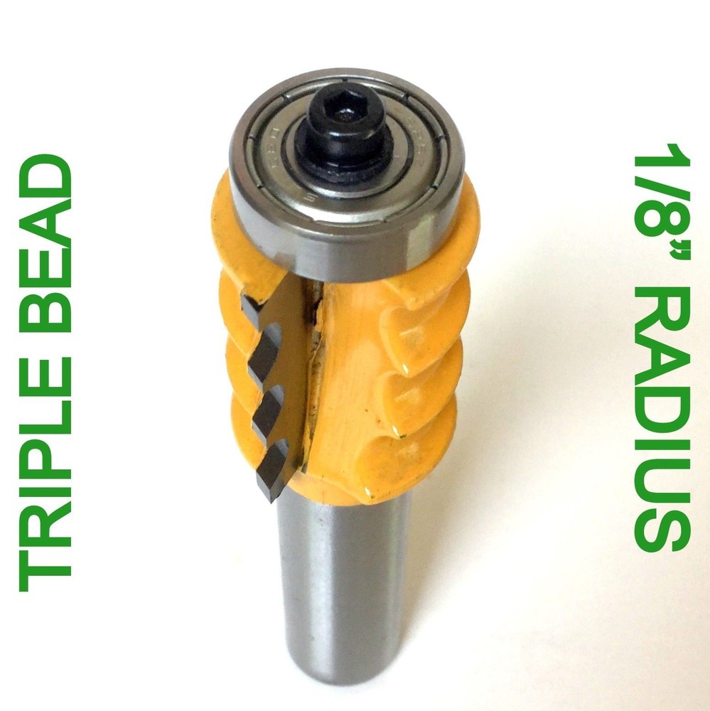 1 pc 1/2" Shank with 1/8" Rad. Triple Bead Router Bit S