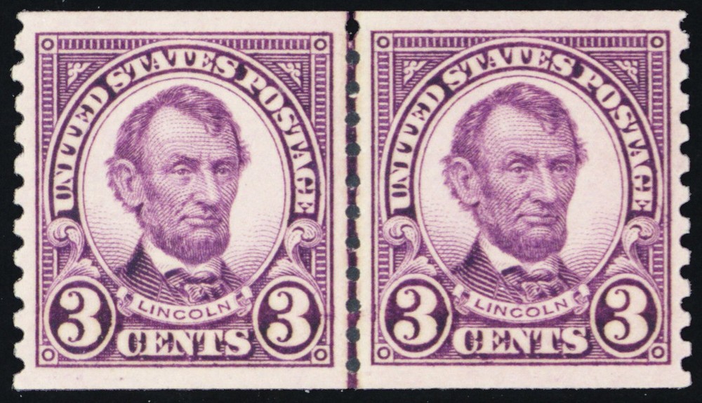 600, Mint Superb NH 3¢ Coil Line Pair - WoW - Stuart Katz
