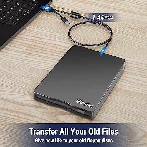 USB Floppy Drive External 3.5" USB & -C External Floppy Disk Drive Portable 1...