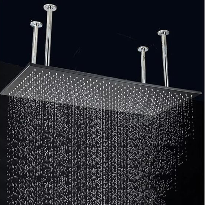 32x16" Large Rainfall High Pressure Luxury Shower Head Top Sprayer Ceiling Mount