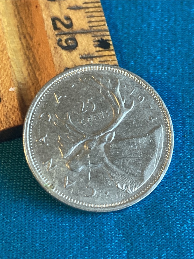 Vintage 1974 Canada 25 Cents Coin