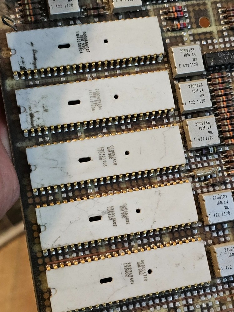 Ceramic Gold Rare Retro Vintage IBM Mainframe Gate Array SLT Module/Board 10x IC