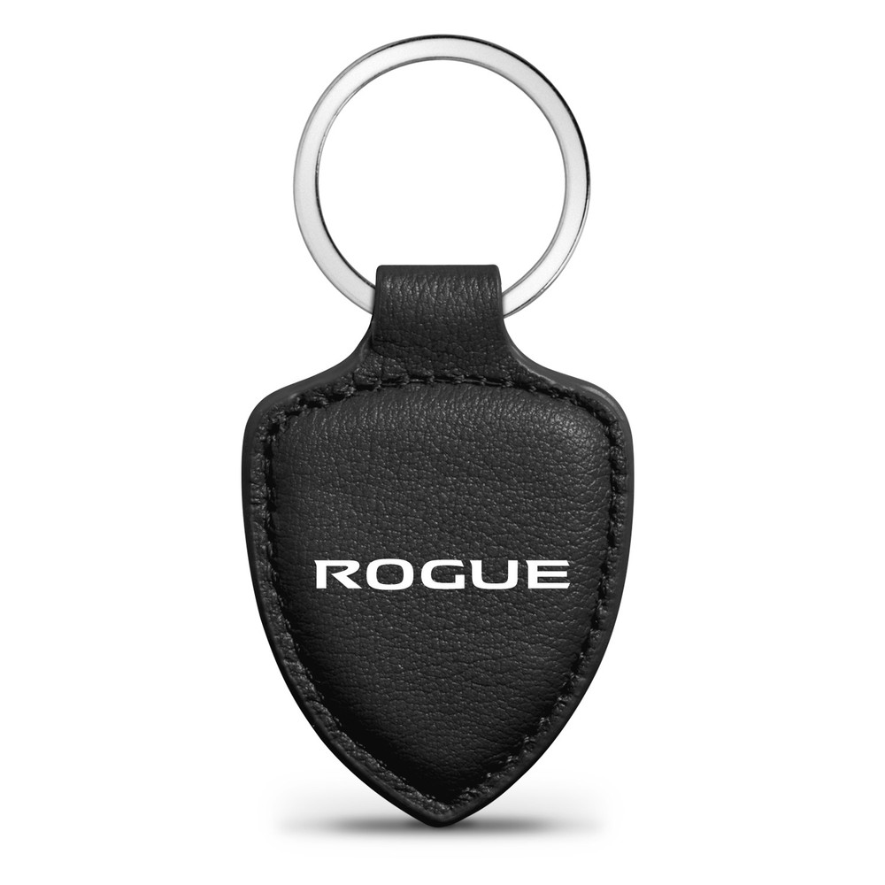 Nissan Rogue Black Leather Shield-Style Key Chain