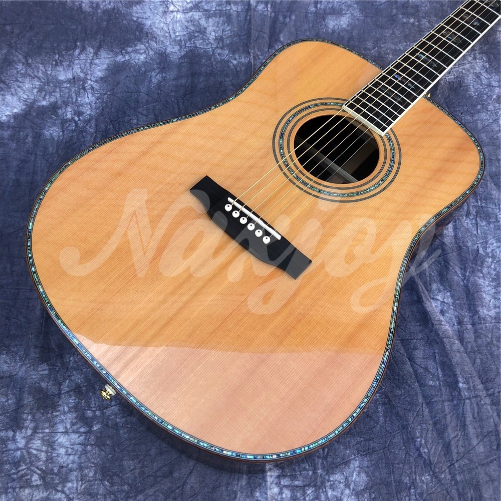 Solid Cedar 41 Inch D Type Cocobolo Acoustic Guitar Abalone Ebony Fingerboard