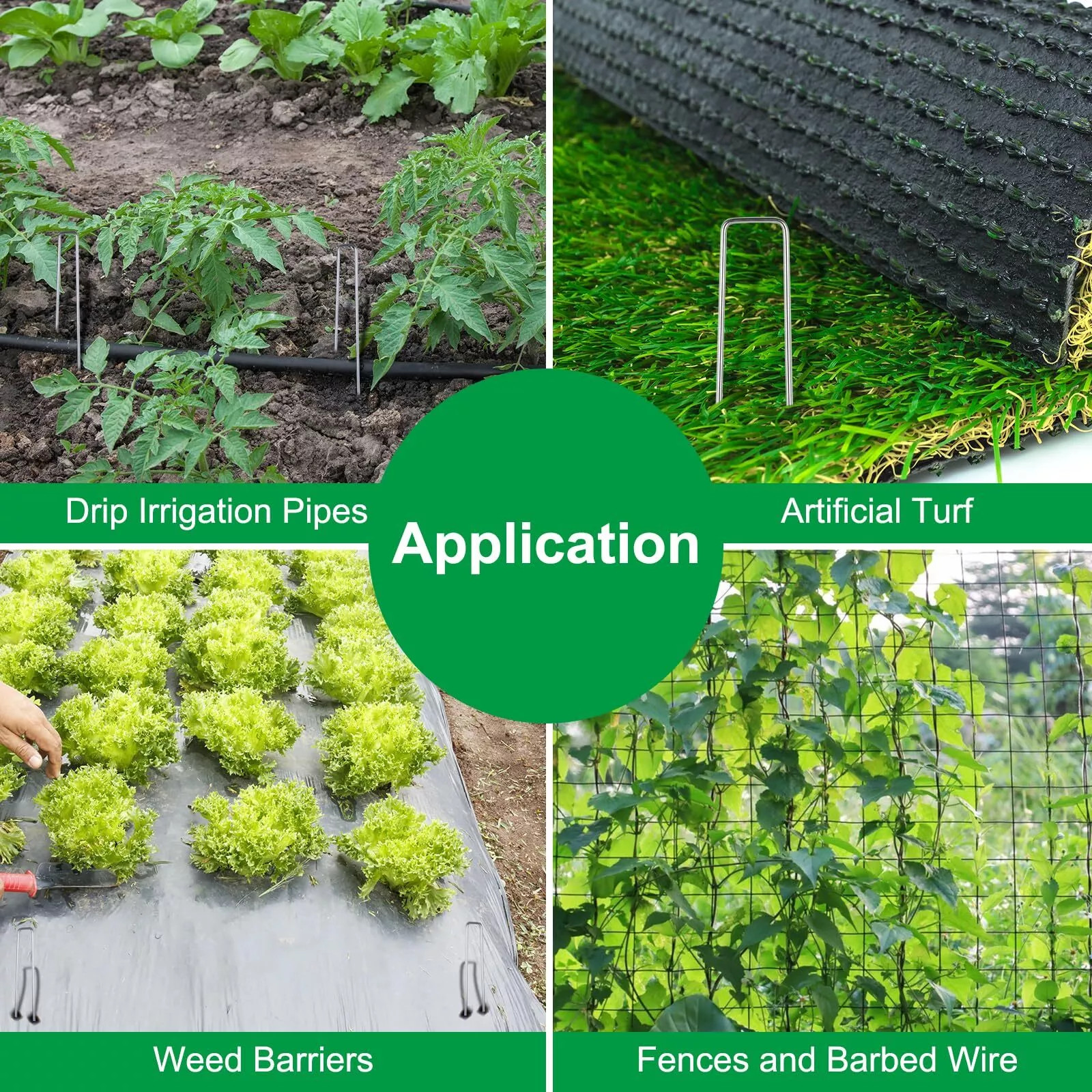 6 inch Landscape Sod Staples Sturdy Garden Stakes Weed Barrier Fabric Pins 500 x