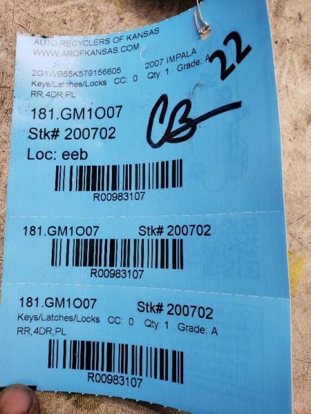 IMPALA 2007 Keys/Latches/Locks 983107