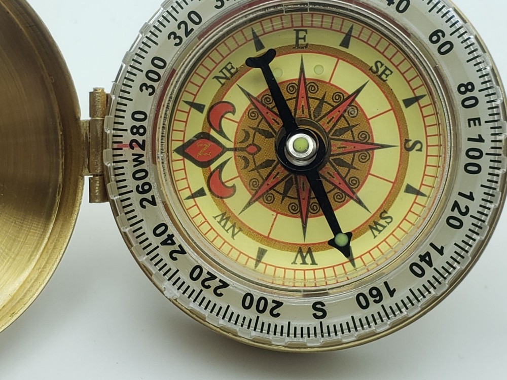 Metal Pocket Compass Nautical Navigation Instrument READ