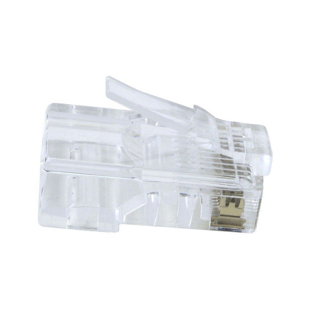 Construct Pro RJ45 Cat5e Connectors for Solid & Stranded Wires (Qty. 100, Clear)