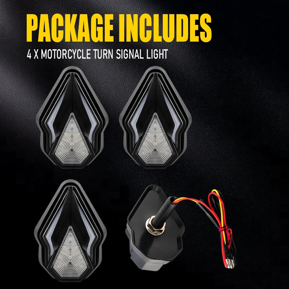 4X Sequential Motorcycle Flush Mount LED Turn Signals Blinker Light Indicator US