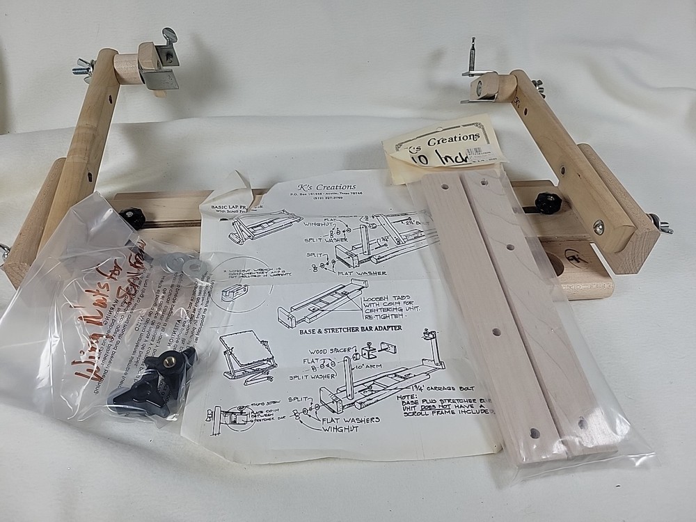 K's Creations Needlework LapFrame Lap Table Base 20" Scroll Frame Adjustable