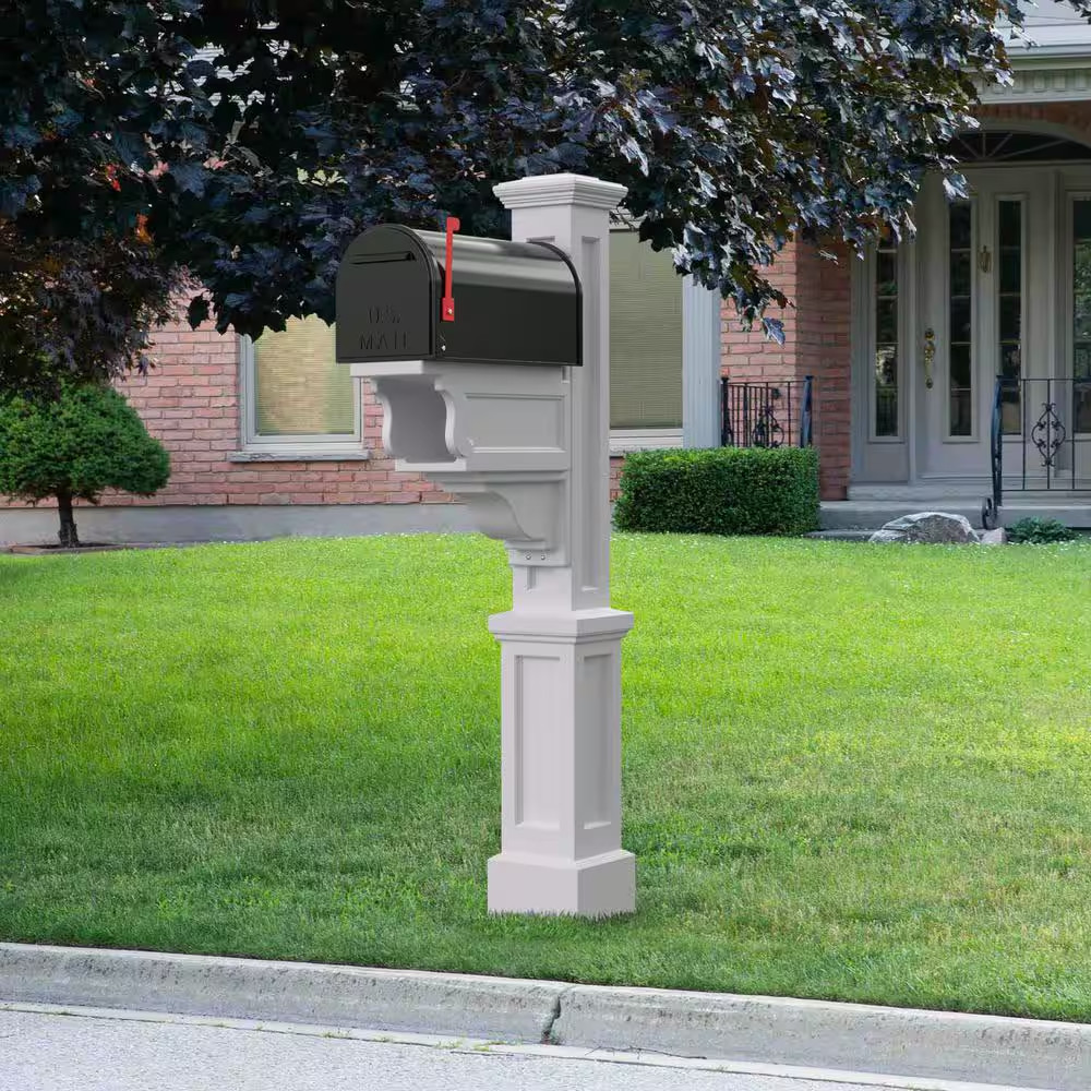 Dover Decorative Polyethylene Mailbox Post, White