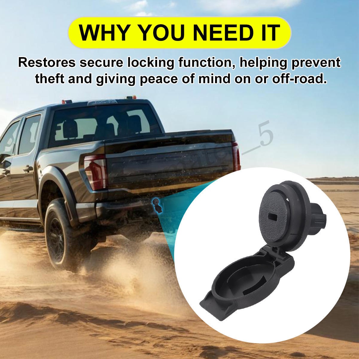 Rear Bumper Spare Tire Carrier Lock Cylinder for Ford F150 F250 350 FL3Z1543262A