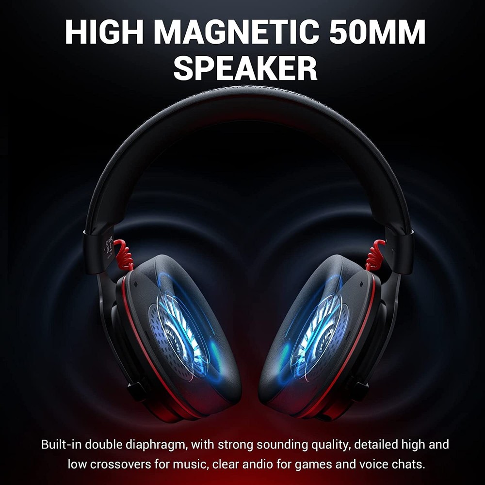 EKSA E900 Pro USB Gaming Headset for PC - Computer Headset with Detachable