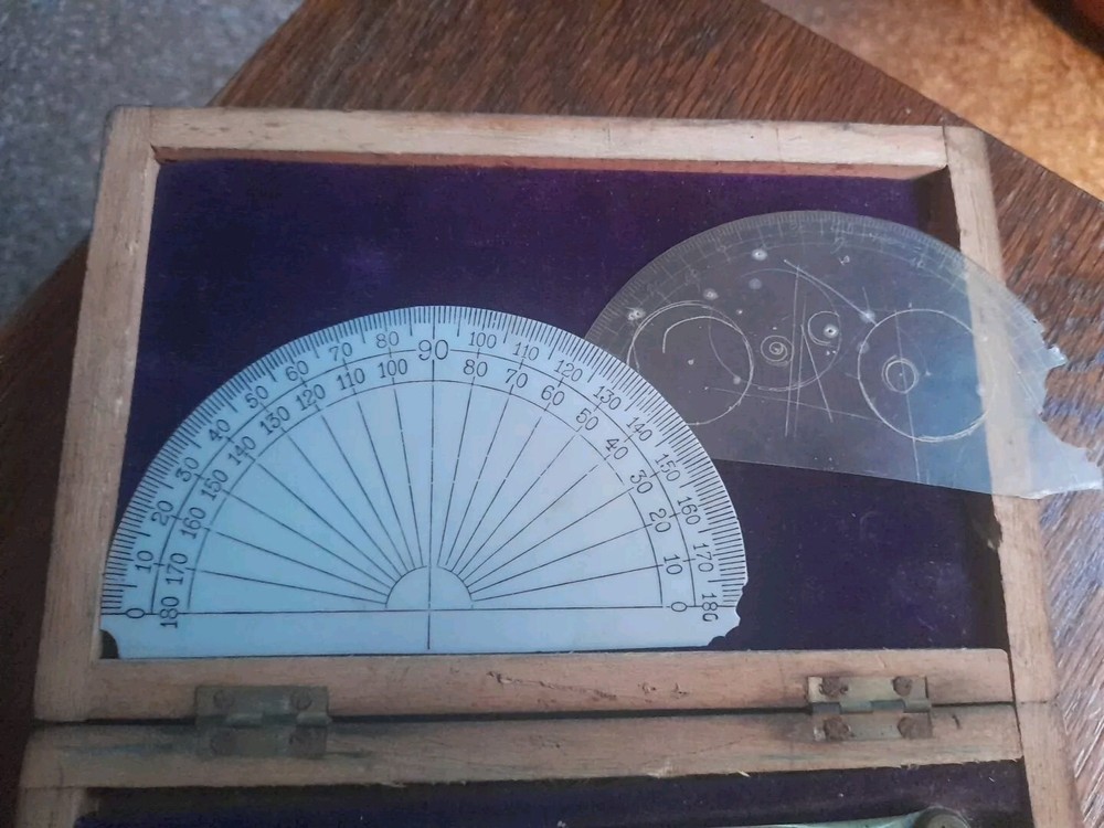 VICTORIAN DRAFTSMAN SET BRASS BOXED INTERCHANGABLE PIECES Complete