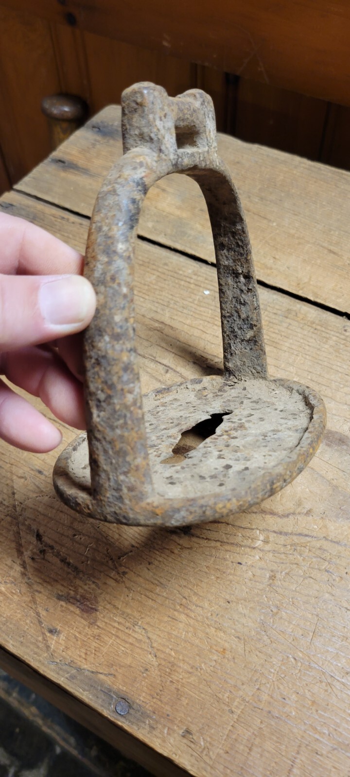 Pair 1700's Vintage Antique Spanish Colonial Iron Metal Stirrup Artifact 18th c