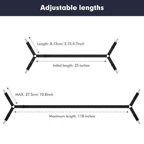 4 Pcs Sheet Straps, Adjustable Mattress Sheet Clips,Fitted Sheet Straps