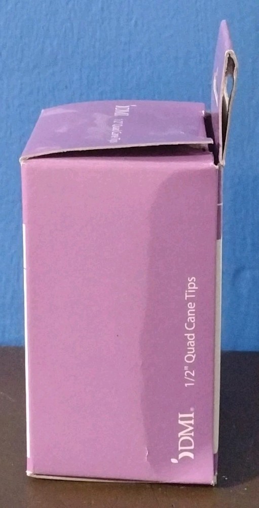 DMI Replacement Quad Cane Tips 1/2 " Black 4 Count Box