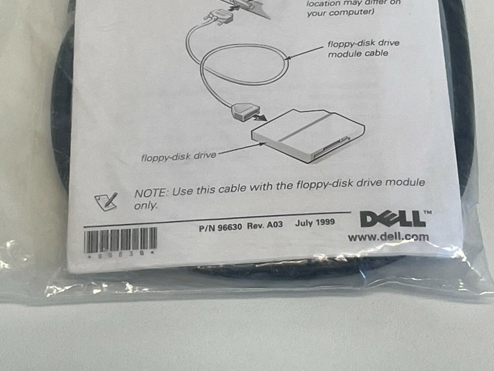 ZZ6: DELL Latitude Laptop External Floppy Disk Drive Cable Parallel 045647
