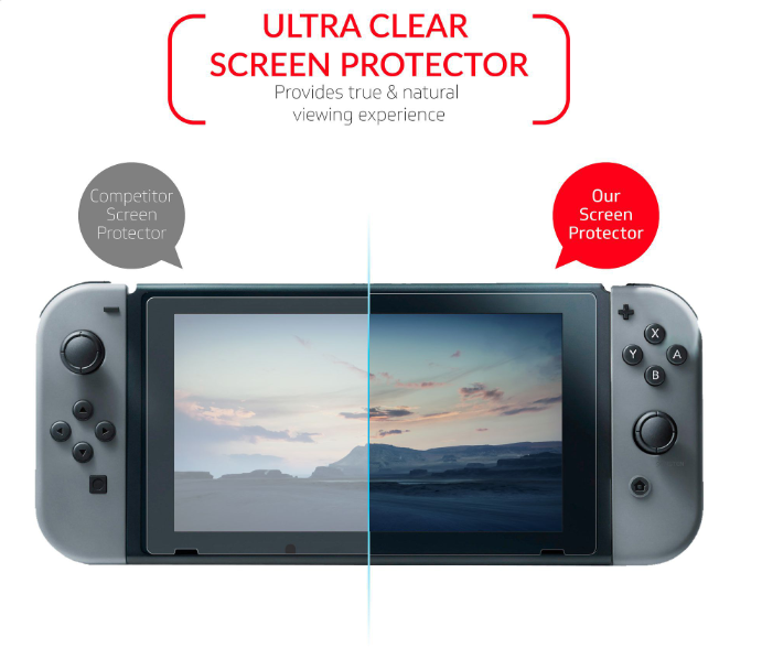 For Nintendo Switch Console HD Clear Premium Tempered Glass Screen Protector