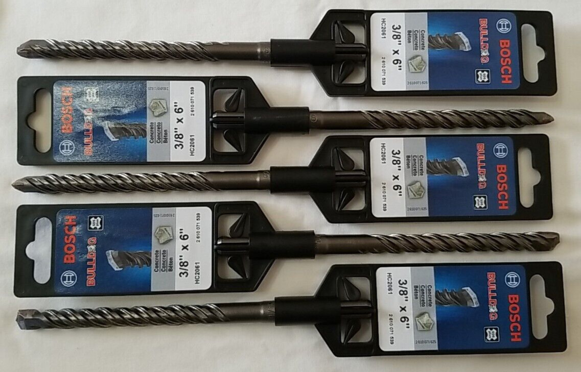 5pk Bosch Bulldog SDS Plus Masonry Concrete Rotary Hammer Bit  HC2061 3/8" x 6"
