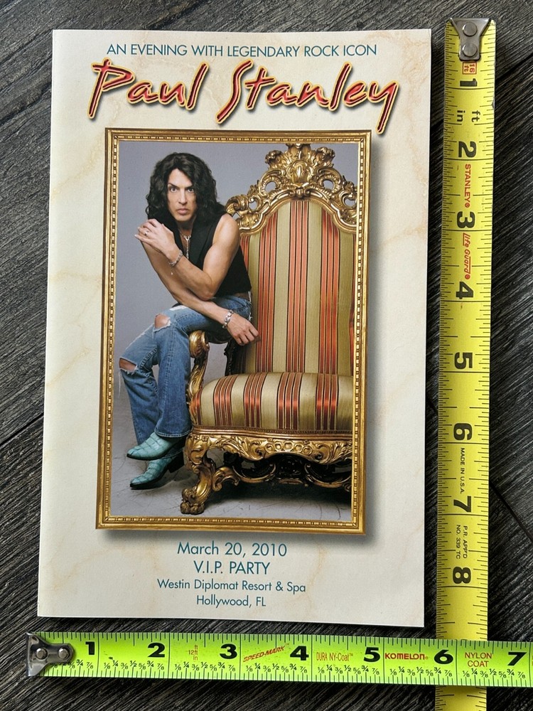 Kiss PAUL STANLEY ART VIP Invitation Wentworth Gallery Westin Hollywood FL 2010