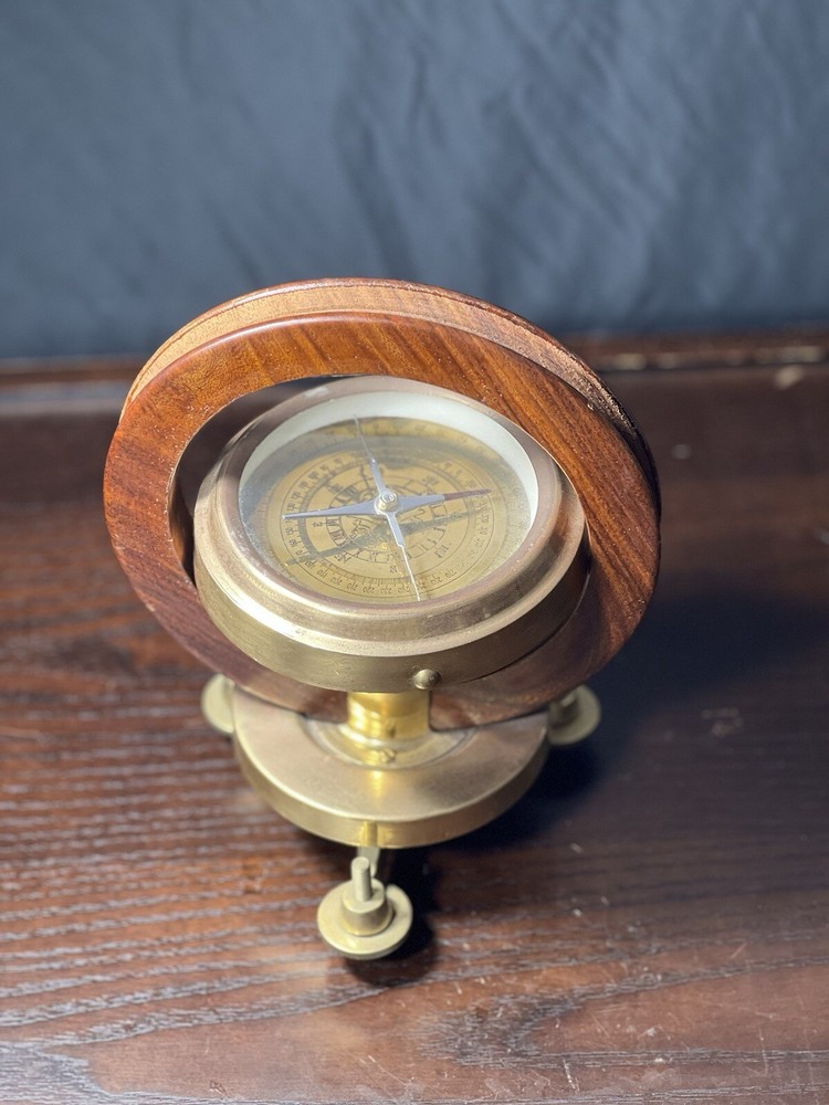 Decorative Brass Dialed Surveyors Compass