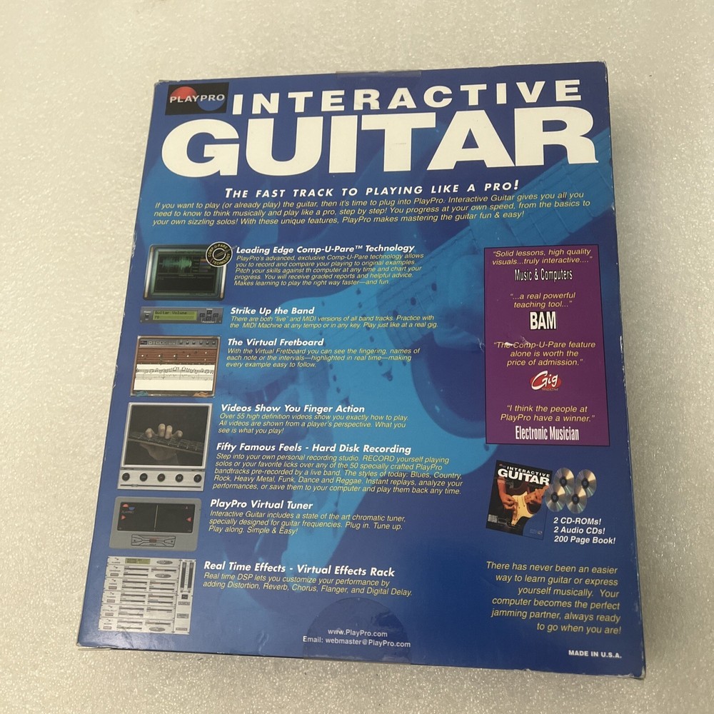 NEW Interactive Guitar Playpro Instruction Beginner to Advanced Book CDs