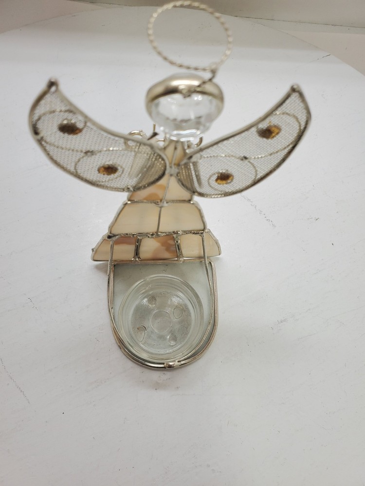 Capriz Shell Angel Tealight Holder 6" Tall