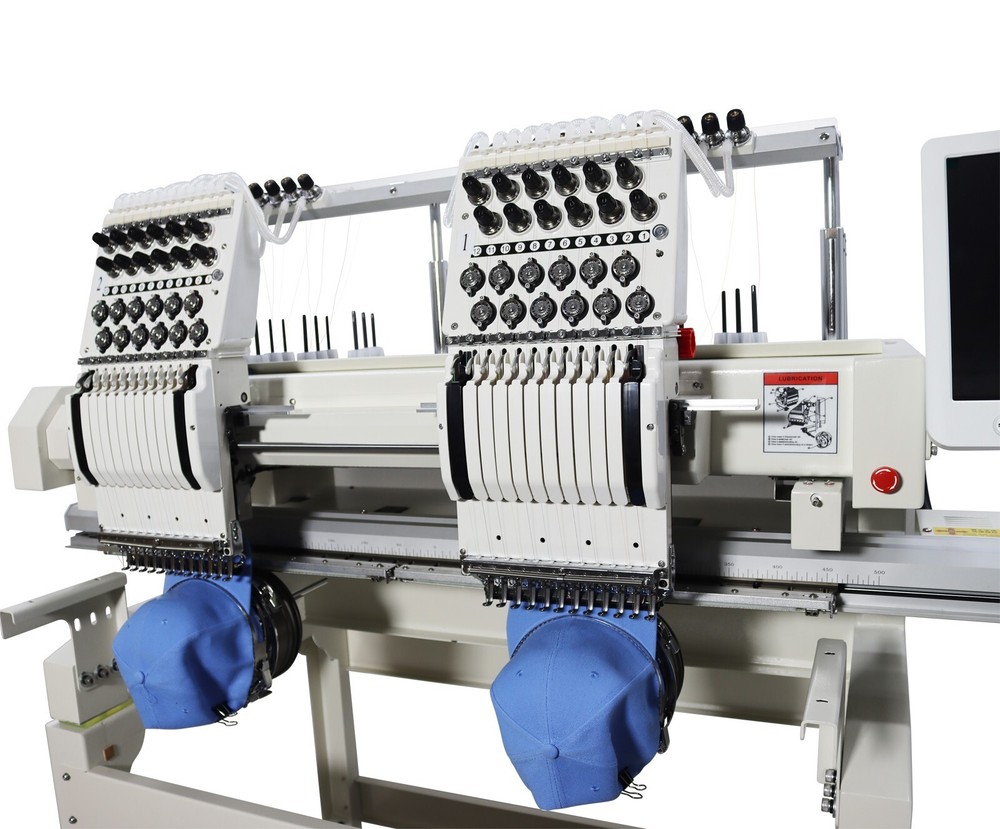 Commercial Double-station Automatic Embroidery Machine Flat & Hat Embroidery