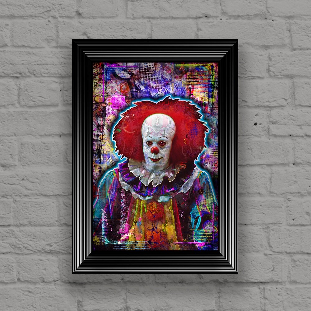 PENNYWISE from "IT" 12x18in Poster, Tim Curry as Pennywise Clown Print Free Ship