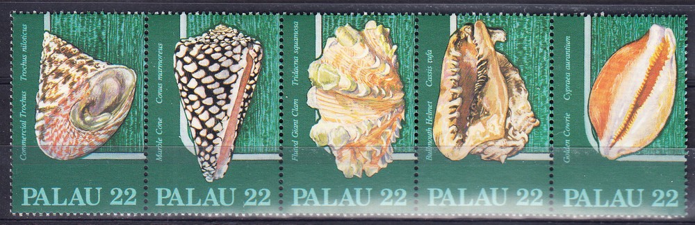 W PALAU 104-108a SEA SHELLS