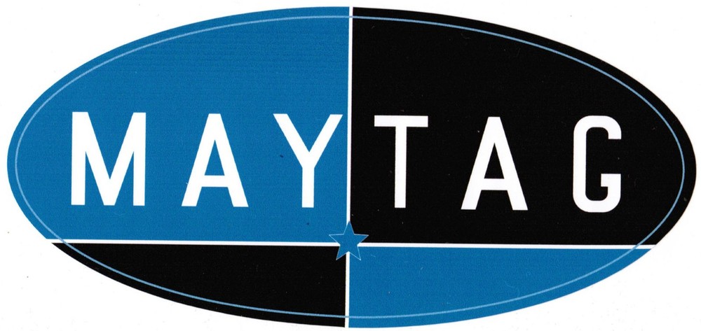 Maytag Engine & Washer Decal Blue and White small