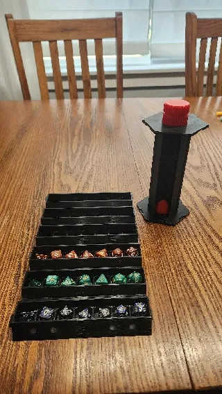 Modular Rollup Dice Box Tower Converter - Compatible with Small & Large Dice