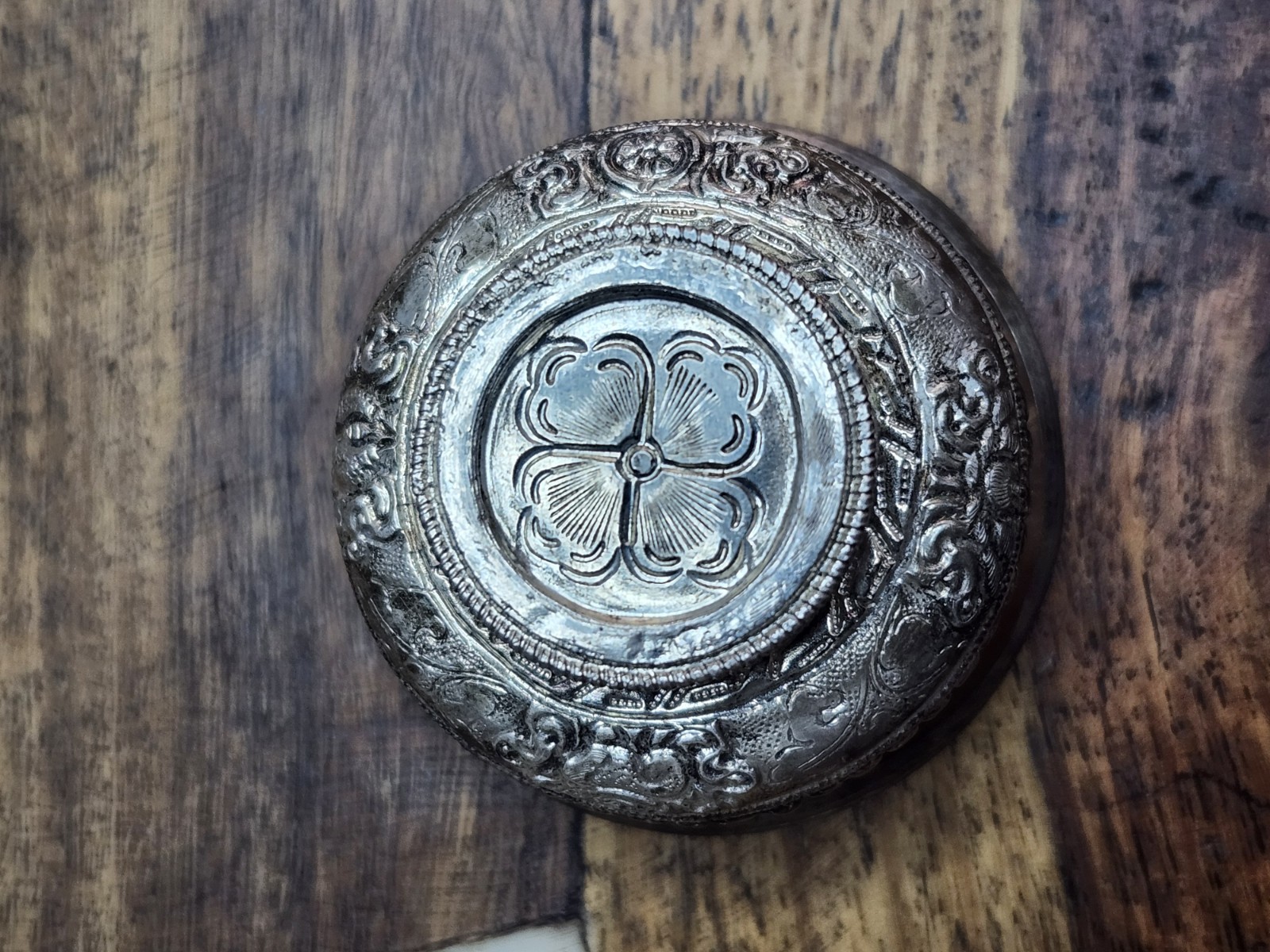 Tibetan Jha Phor Silver & Carved Stone Ritual Tea Bowl 2” Nepal 57.94 Grams