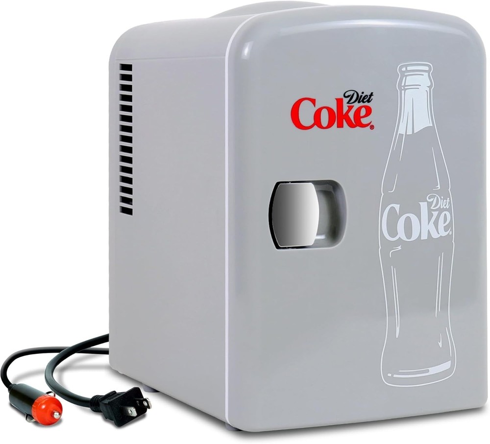 Chic Coca-Cola Mini Fridge: Cute Compact Beverage Storage - Silent Operation