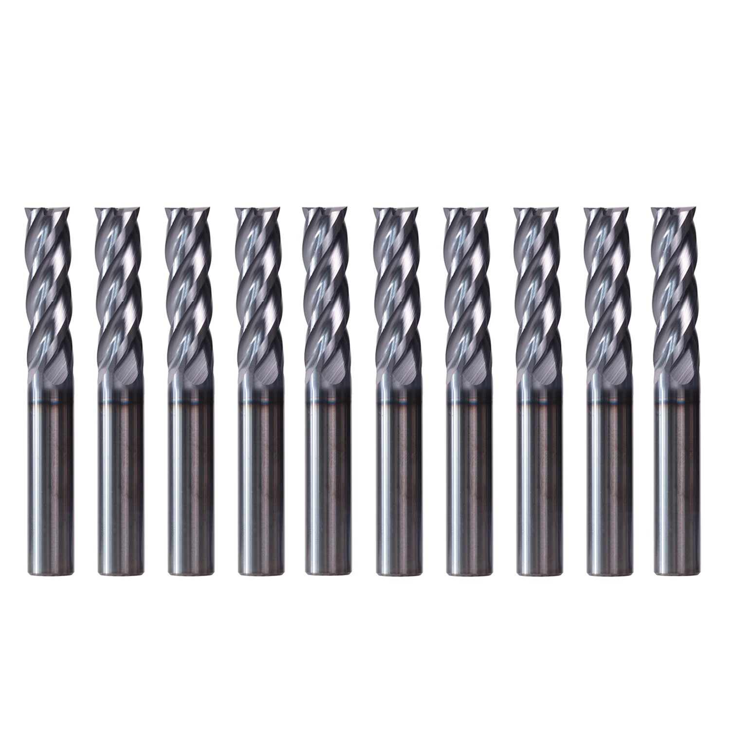 10Pcs 4 Flute 5/16" x13/16" x2-1/2" End Mills Solid Carbide AlTiN Coated CNC Bit
