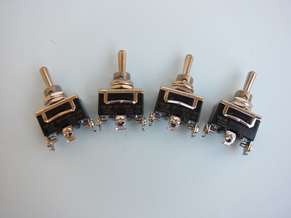 Lowrider Hydraulics or air bag 3-prong switch, panel & anodized blue extensions