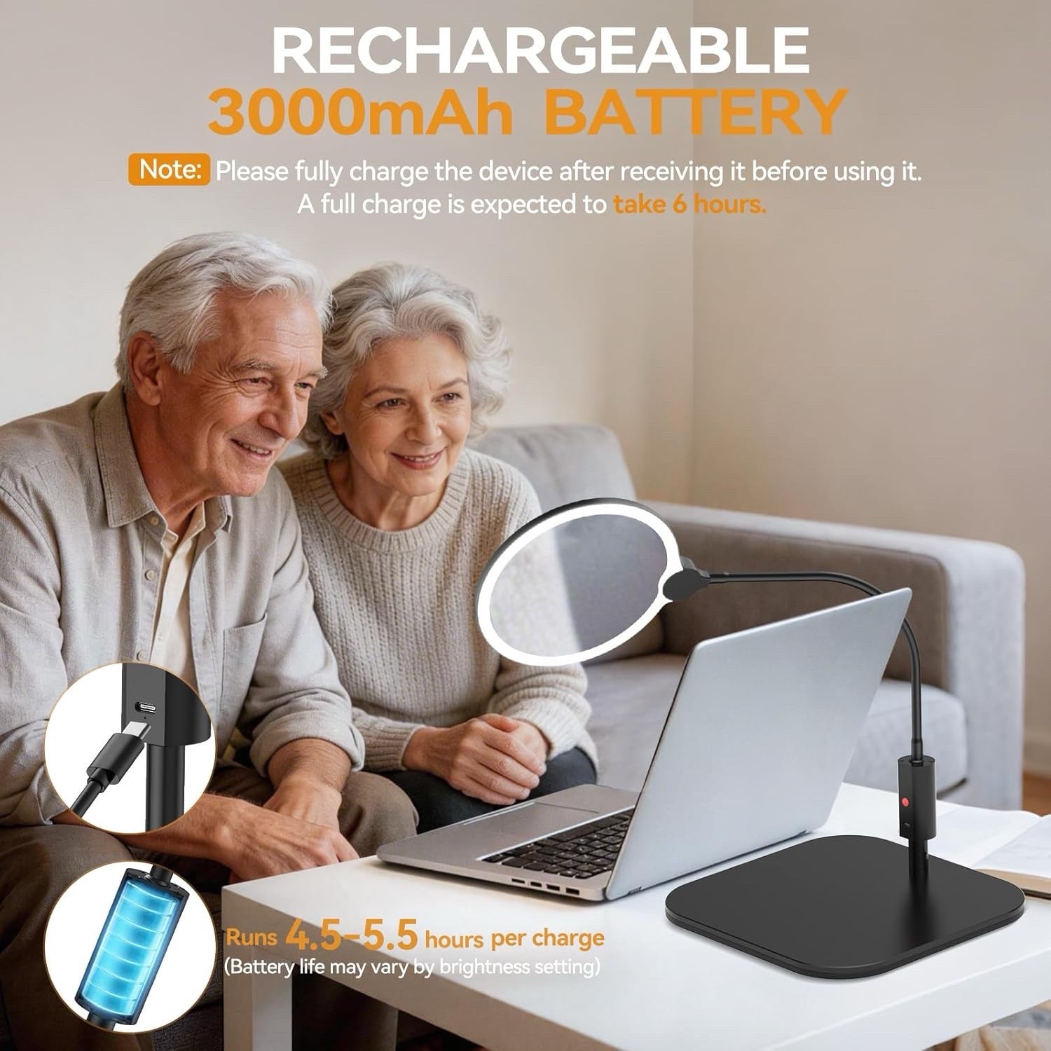 Magnifying Glass With Light And Stand, 10X Large 7'' Magnifying Glass