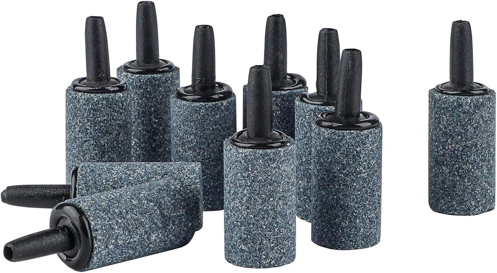 Efficient 1-Inch Air Stone Diffusers - 10 Pack for Small Fish Tanks and Buckets