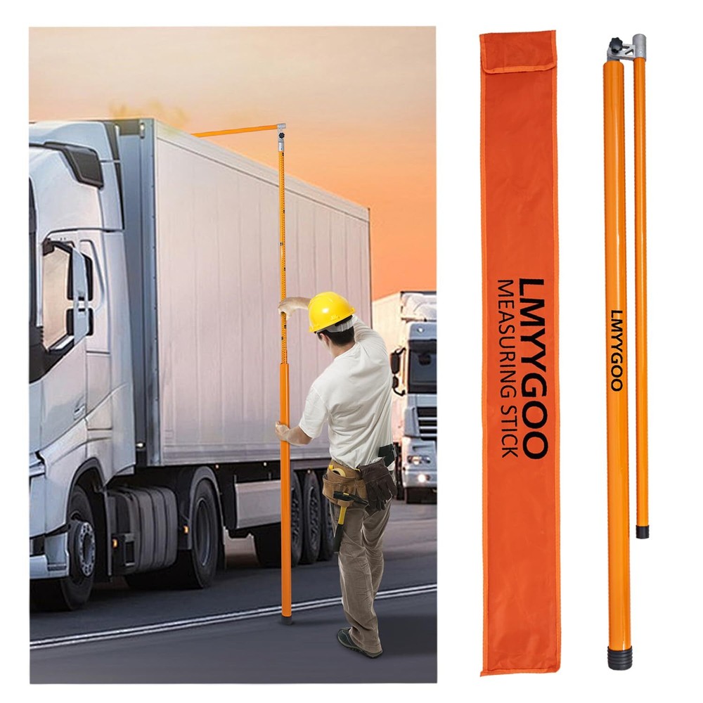 15FT Retractable Load Height Measuring Stick with Bag,Adjustable Pole for Trucks