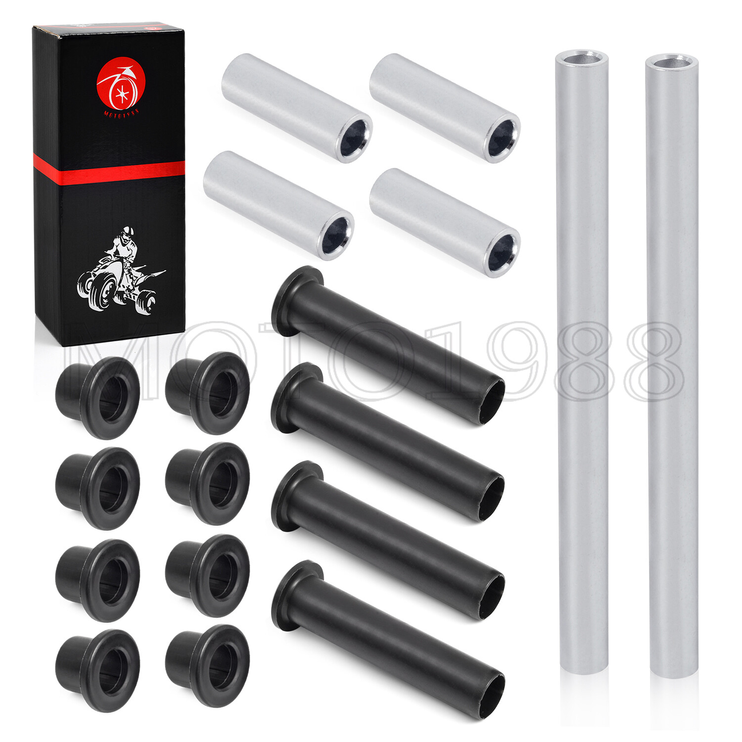 ALL 4 FRONT LOWER UPPER A-ARM BUSHING PIN KITS FOR CAN-AM COMMANDER 800 1000 4x4