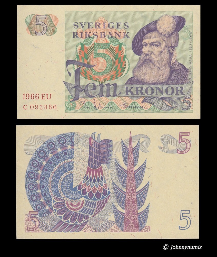 Sweden 5 kronor 1966 UNC