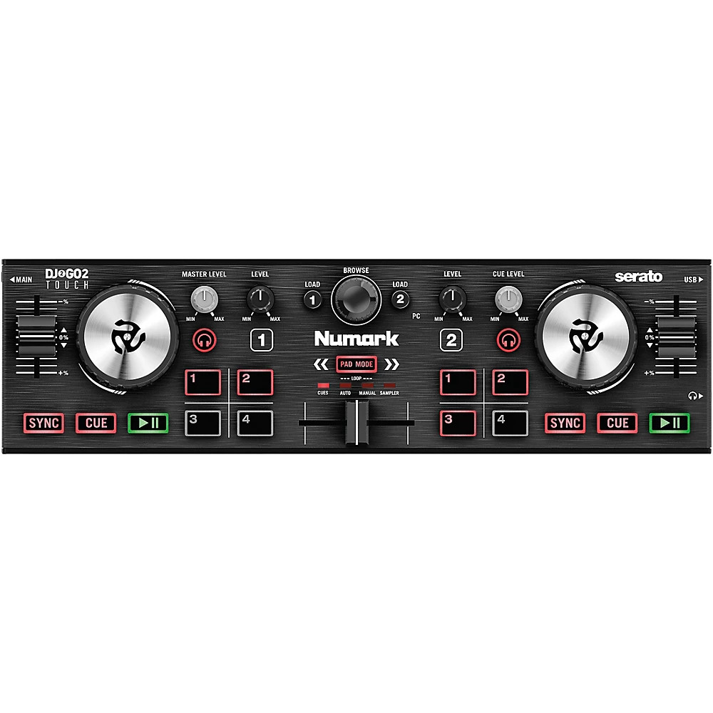 Numark DJ2GO2 TOUCH Pocket DJ Controller w/Touch-Capacitive Jog Wheels/ProX Case